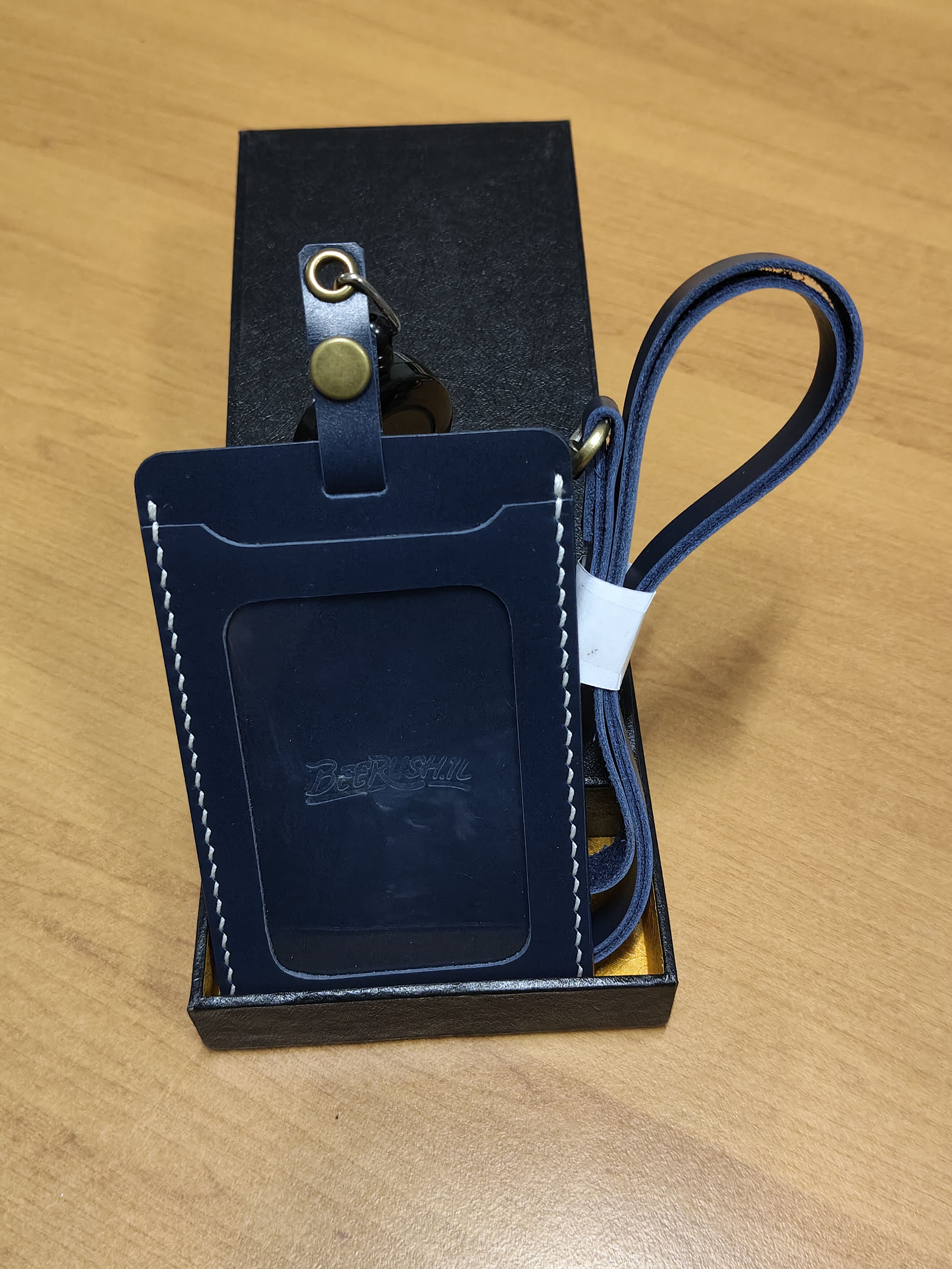 Lanyard Kulit Sapi Biru