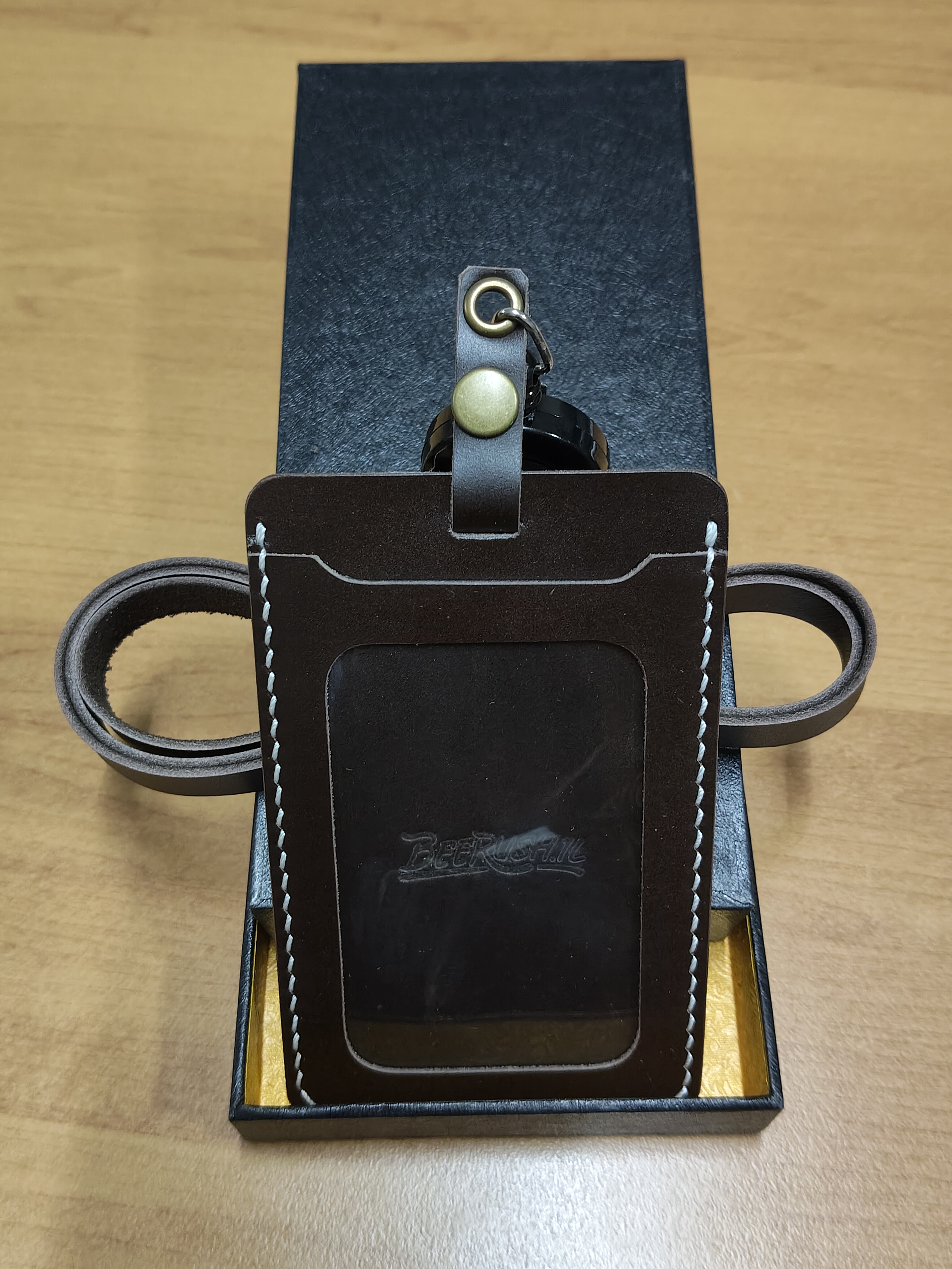 Lanyard Kulit Sapi Dark Brown